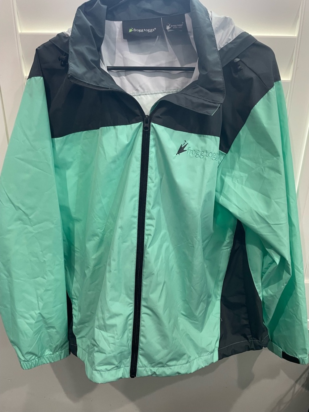 frogg toggs Women's Mint & Black Packable Rain Jacket